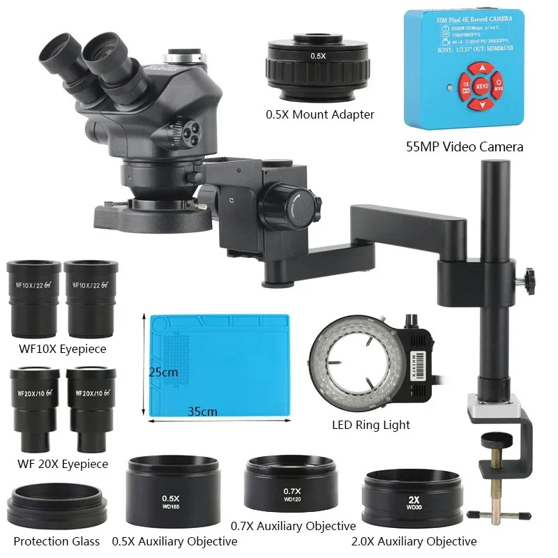 Digital Magnifier Reading - Braçadeira de microscópio trinocular estéreo com