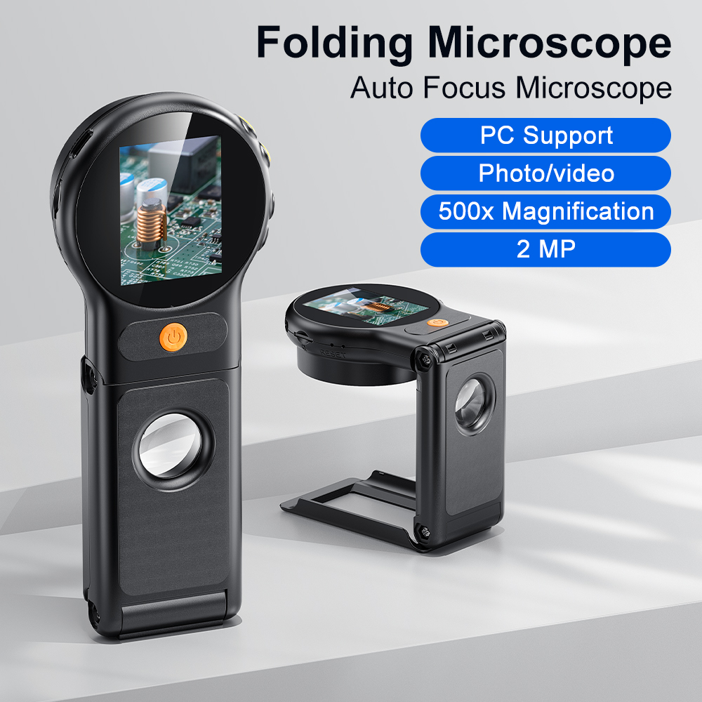 Digital Magnifier Reading - Microscópio digital autofocus 500x com 8leds