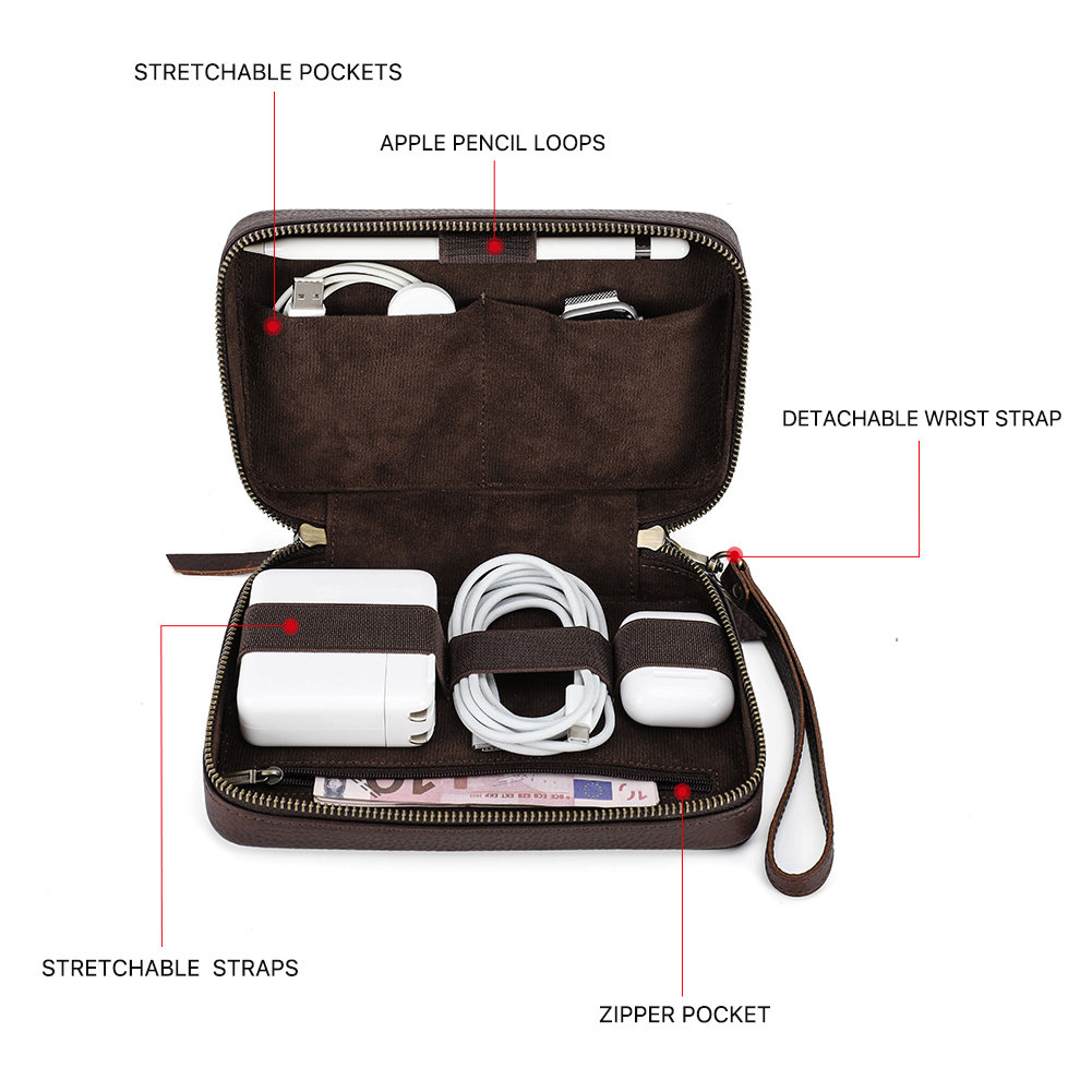 Couro genuíno portátil usb sac - Electronics And Gadgets With I avaliação e preço